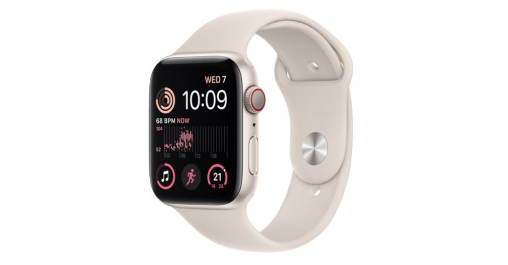 The image shows the Apple Watch Series 7 which could be considered as the best heart rate monitor for weightlifting.