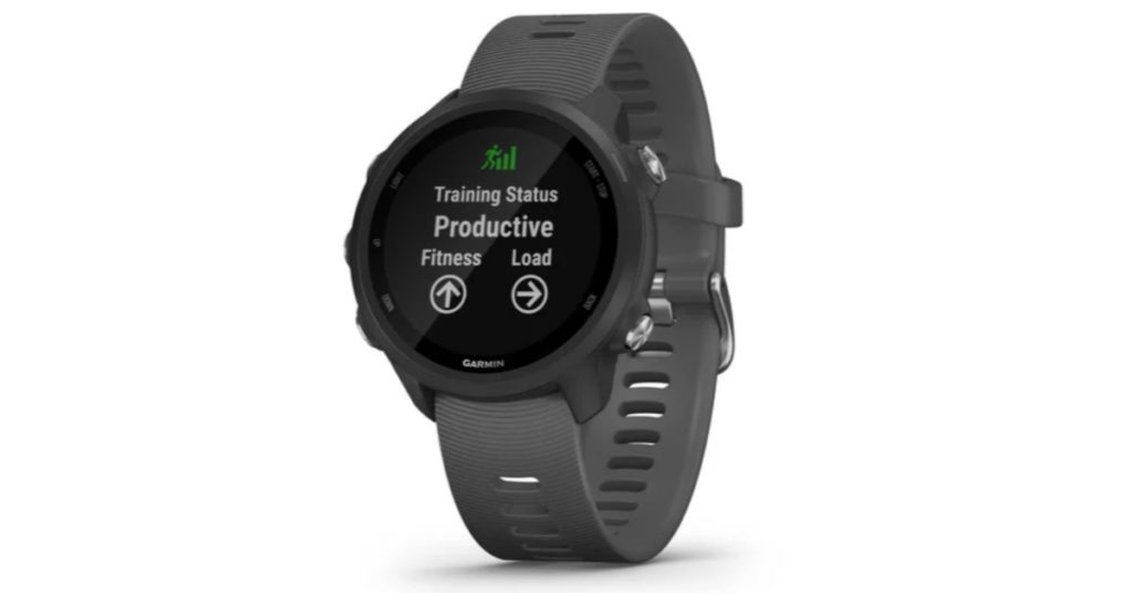 The image shows the Garmin Forerunner 245 which could be considered one of the Best Health Watches of 2022.