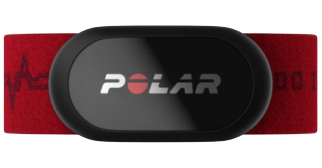 The image shows the Polar H10, which could be considered as the best bluetooth heart rate monitor.